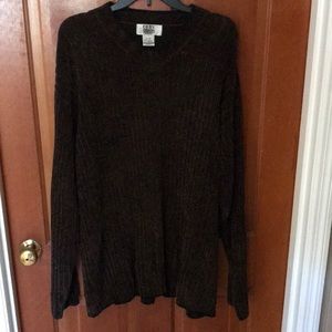 Men’s Dark Brown V-neck Sweater - XL